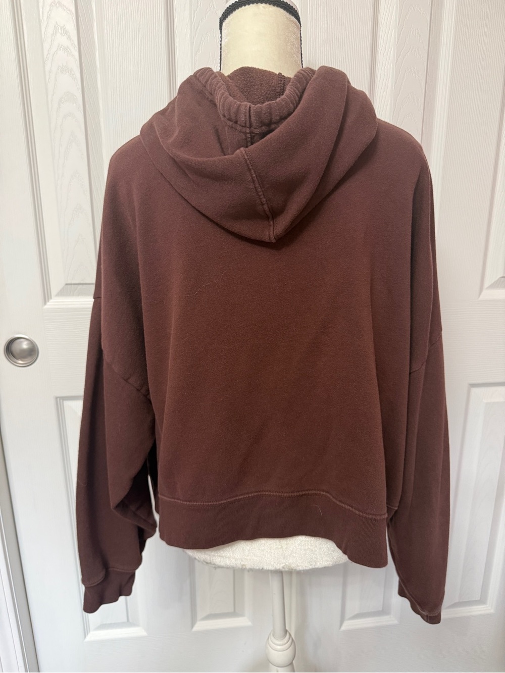 Gap Classic Brown Cropped Zip-Up Hoodie Jacket Size XXL #2623 - Picture 3 of 6